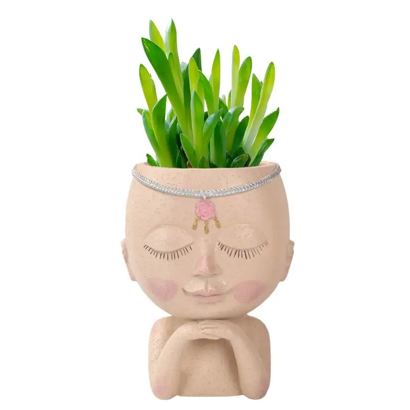 

Head Planter Cute Modern Resin Head Pot Unique Decorative Planter For Indoor Outdoor Plants Succulents Cacti And Small Flowers