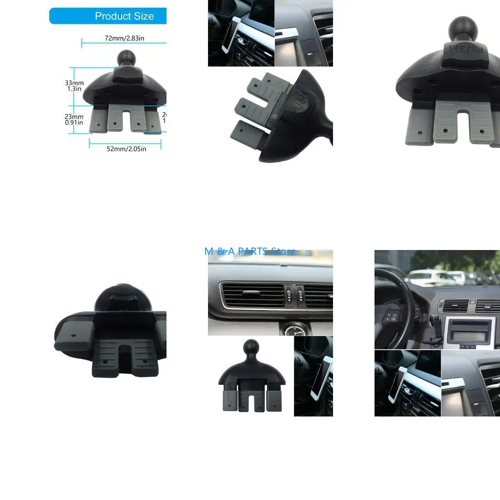 U1JF Car CDs Slot Phone Mount 17mm Ball Holder For Multiple Devices And Driving Needs - zdjęcie 1