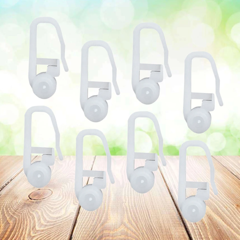 

100pc Curtain Hooks Plastic Blackout Rings for Curtains Tie Rod Drapes Sliding Track Hardware Accessories
