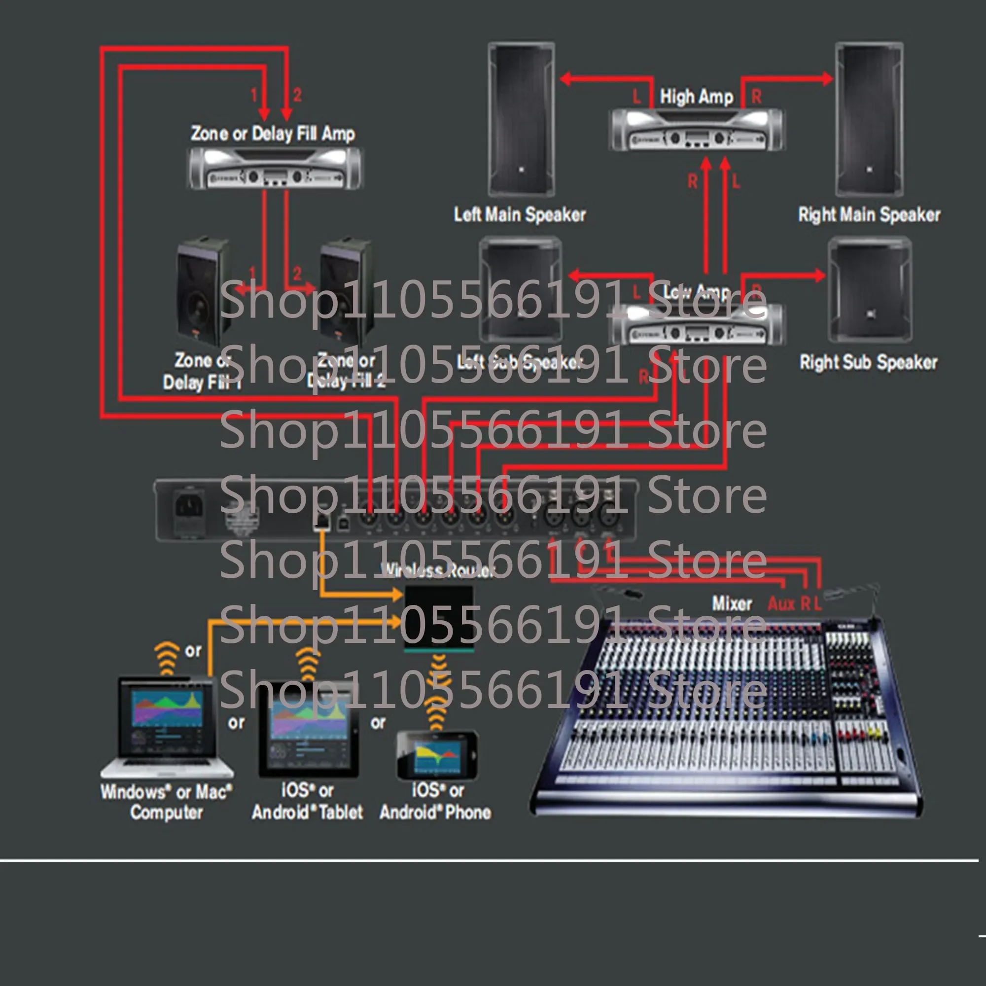 Professional DBX PA2 DriveRack 2In6Out Digital Audio Processor, Loudspeaker Management System for Live Sound