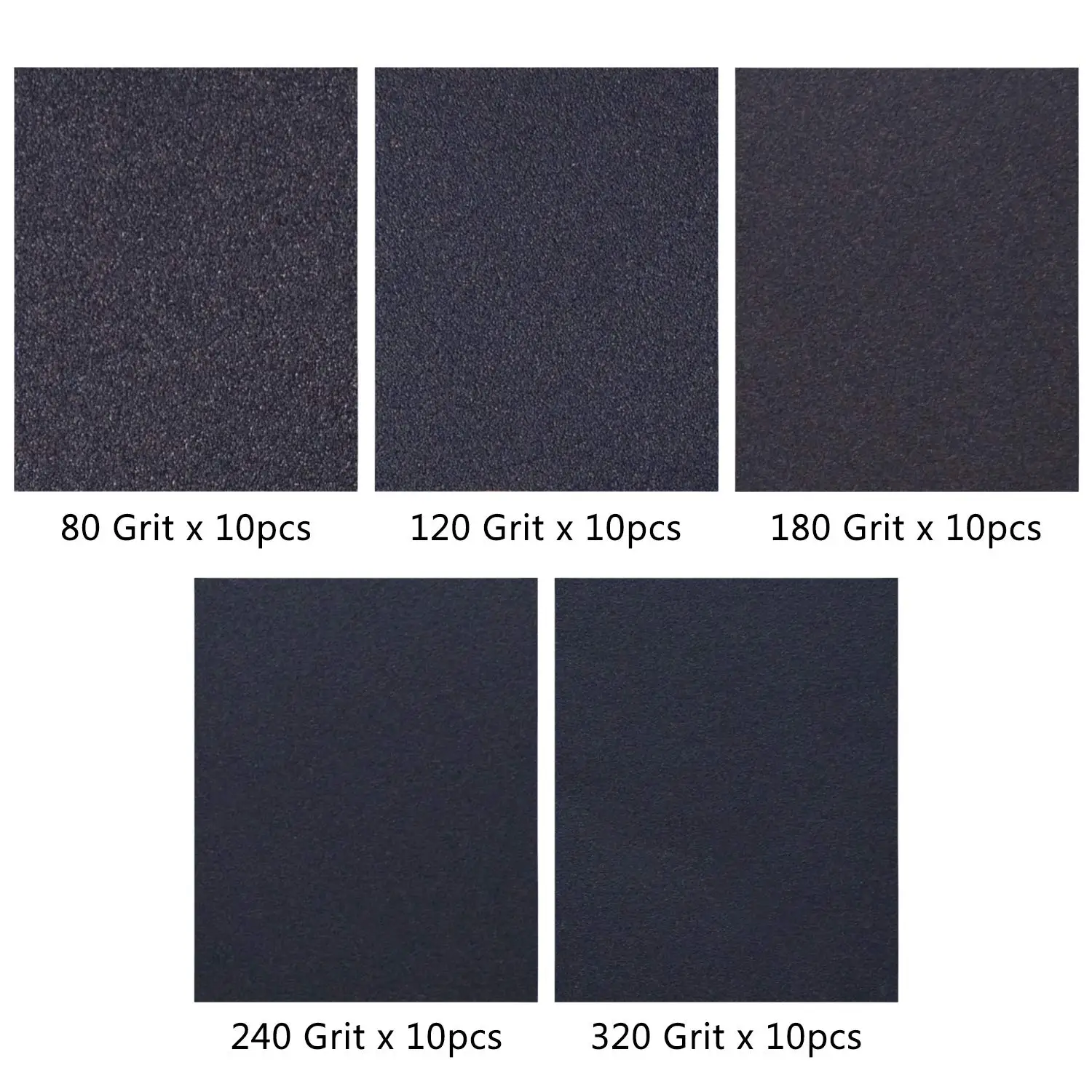 50 Pcs 1/4 Sheet Sandpaper Hook & Loop or Clip on Sander Sheets 5.5" x 4.5" for Wet/Dry Palm Sanders Polishing Accessories