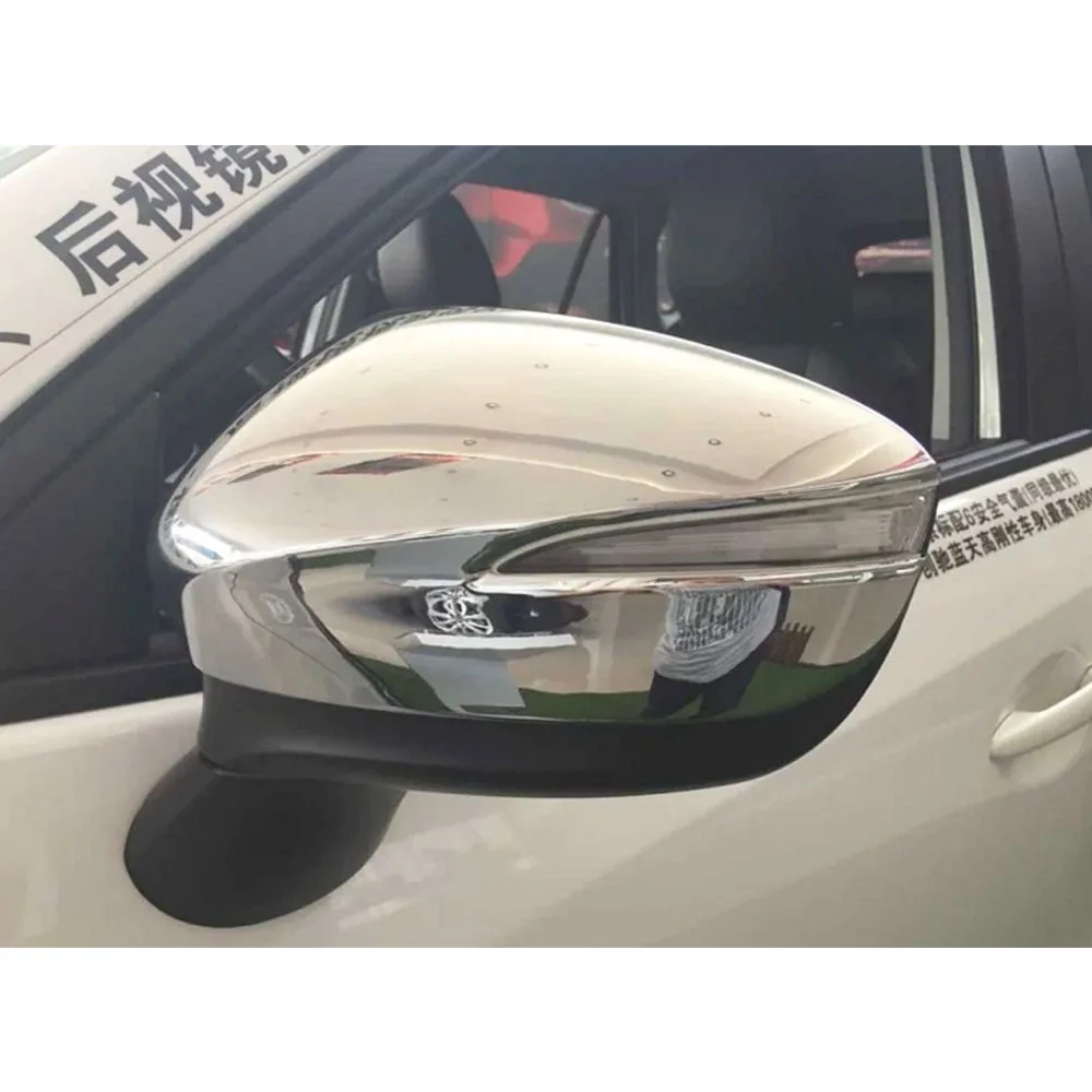لمازدا CX-5 CX5 2012 2013 2014 2015 2016 التصميم ABS كروم عصا الرؤية الخلفية الرؤية الخلفية الجانب زجاج مرآة غطاء إطار الكسوة 2 قطعة