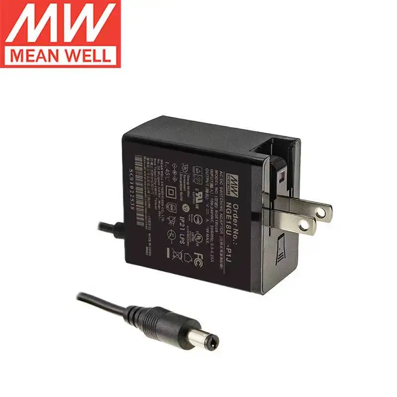 

Тайвань meanwell NGE18U12-P1J +12V1.5A;20AWG/150 см 18 Вт Версия для США AC-DC Надежный настенный сменный тип зеленого адаптера