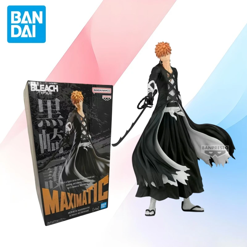 

In Stock Original BANDAI Banpresto Bleach Maximatic 25cm Kurosaki Ichigo PVC Statue Collection Model Toys for Children Gifts