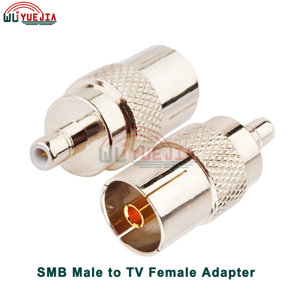 

1Pcs RF Adapter SMB Male Plug to IEC Antenna Female TV 9.5 Female Jack 50 ohm RF Coaxial Connector Nickel Plating Brass