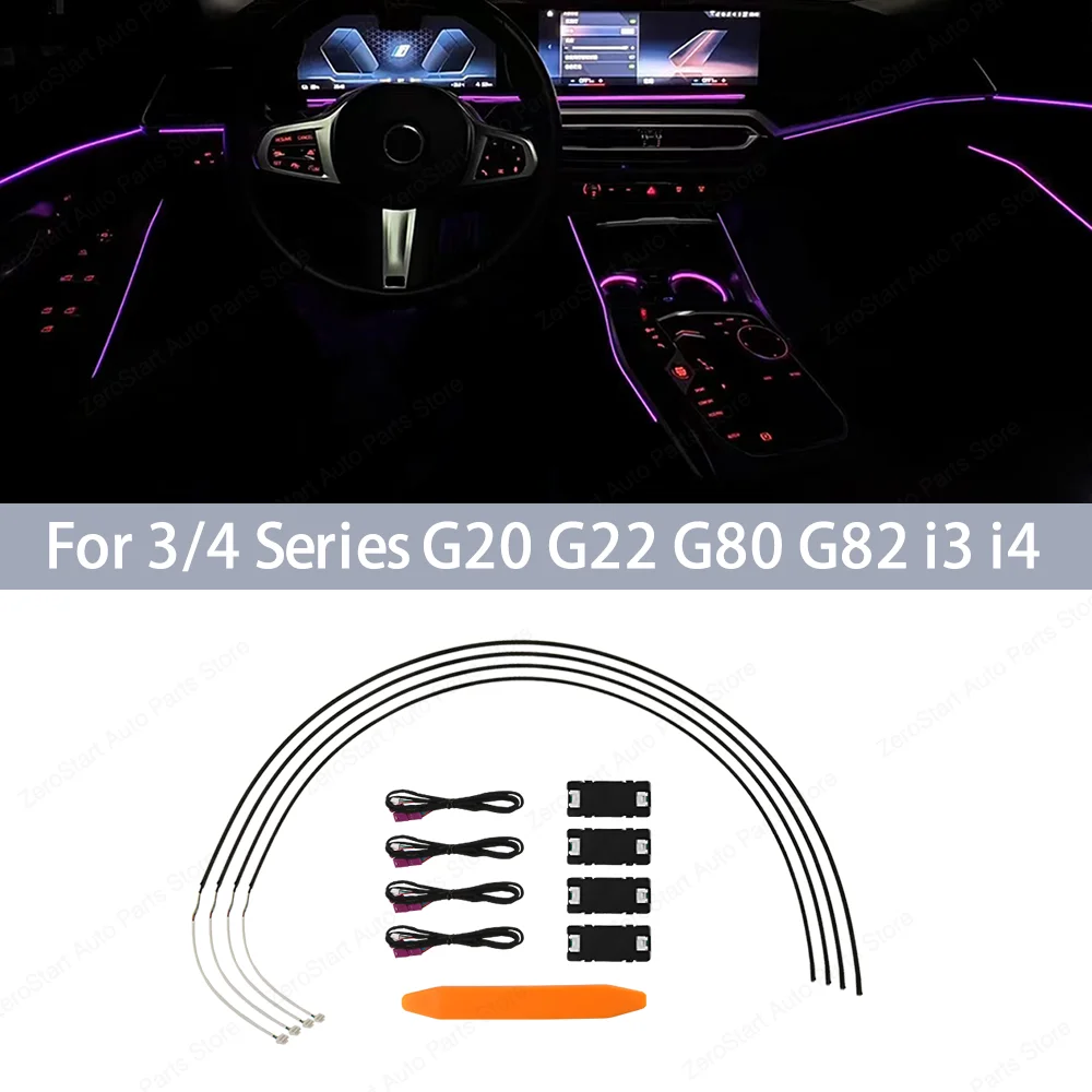 For BMW G20 G21 G22 G26 G80 G82 M3 M4 New 2/3/4 Series 11 Colour Car LED Door Ambient Lights Auto Interior Decorative Lamp Refit