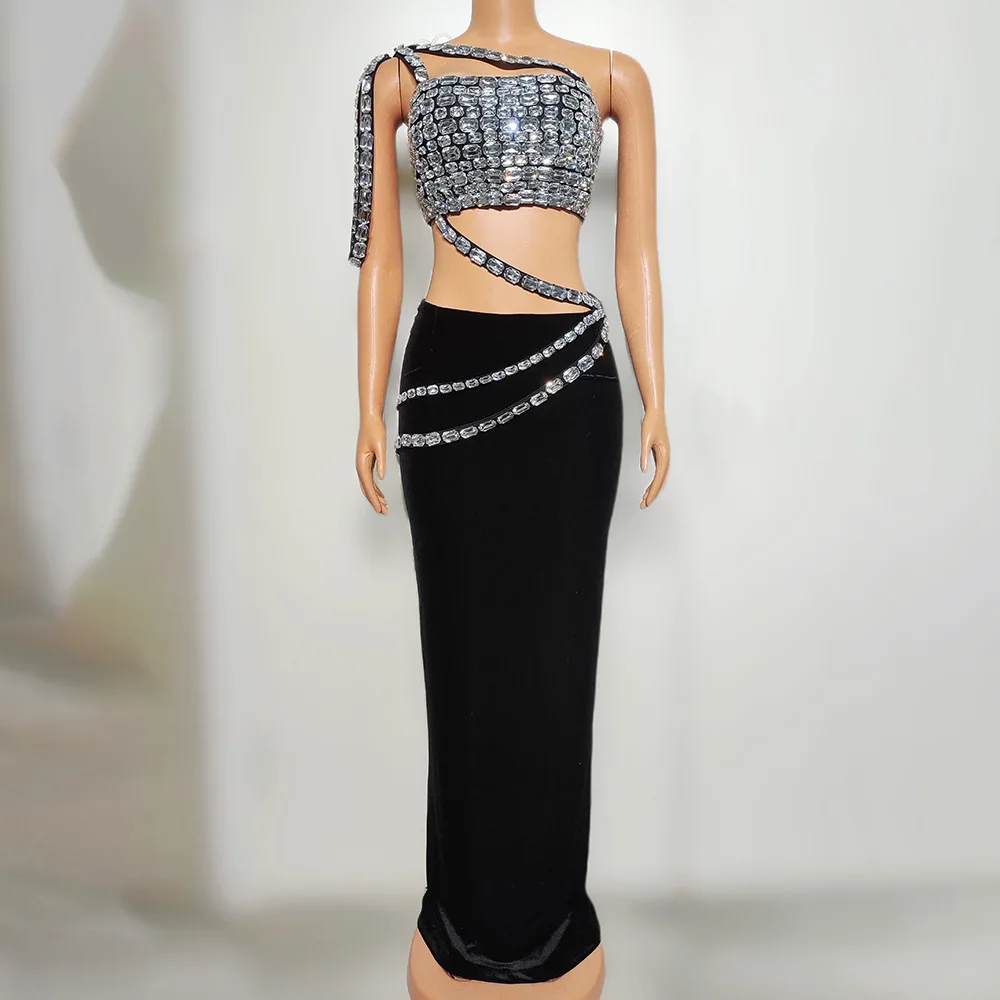 Crimson บรรยากาศเพชรชุดชุดราตรีวันเกิด PARTY จัดเลี้ยง PROM Modern Dance Show Star สีแดงพรมพรหมชุดหรูหรา