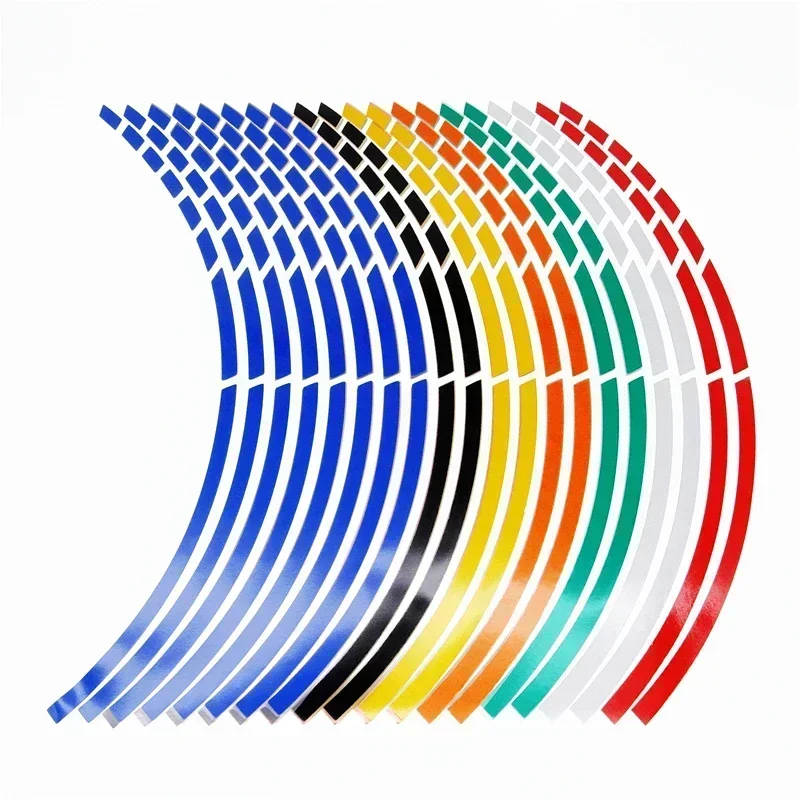 

17"18"19" 16Strips Motorcycle Car Wheel Tire Stickers Reflective Rim Tape Motorbike Auto Decals for Yamaha Suzuki Honda Kawasaki