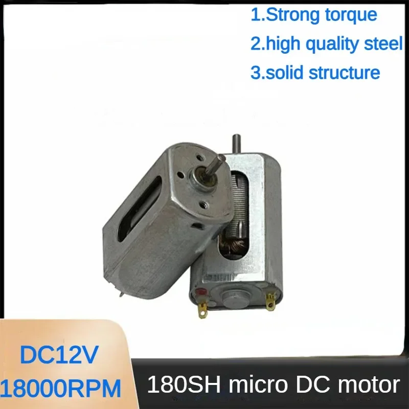 Micro 180 Carbon Brush Electric Motor DC12V 18000RPM High Speed DC motor Big Cooling Hole Engien