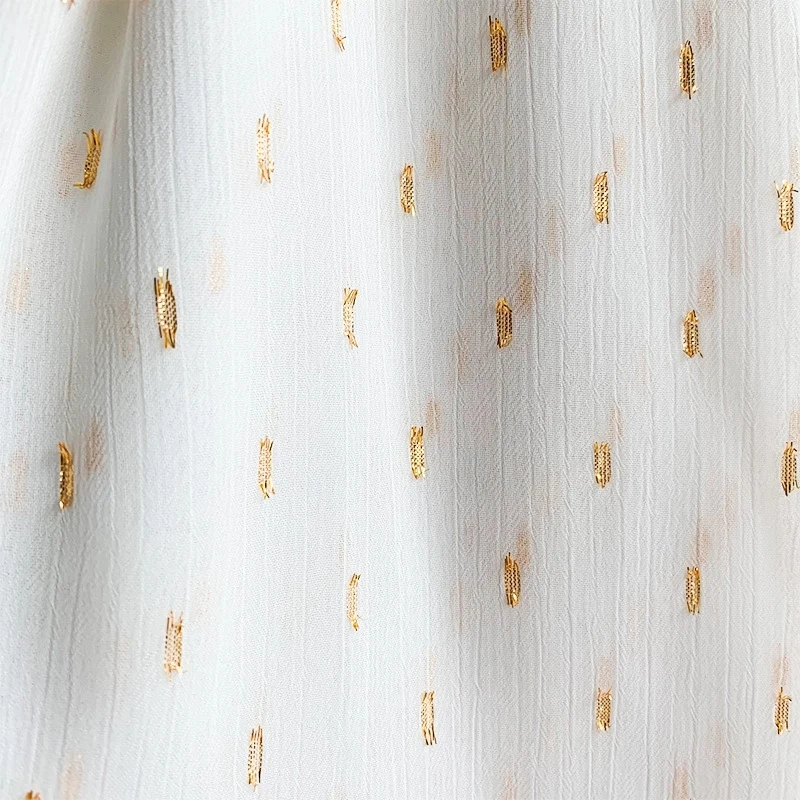 Tissu en mousseline de soie et crêpe à fleurs, coupe en fil d'or, tissu de styliste pour robe de femme, couture Diy au mètre