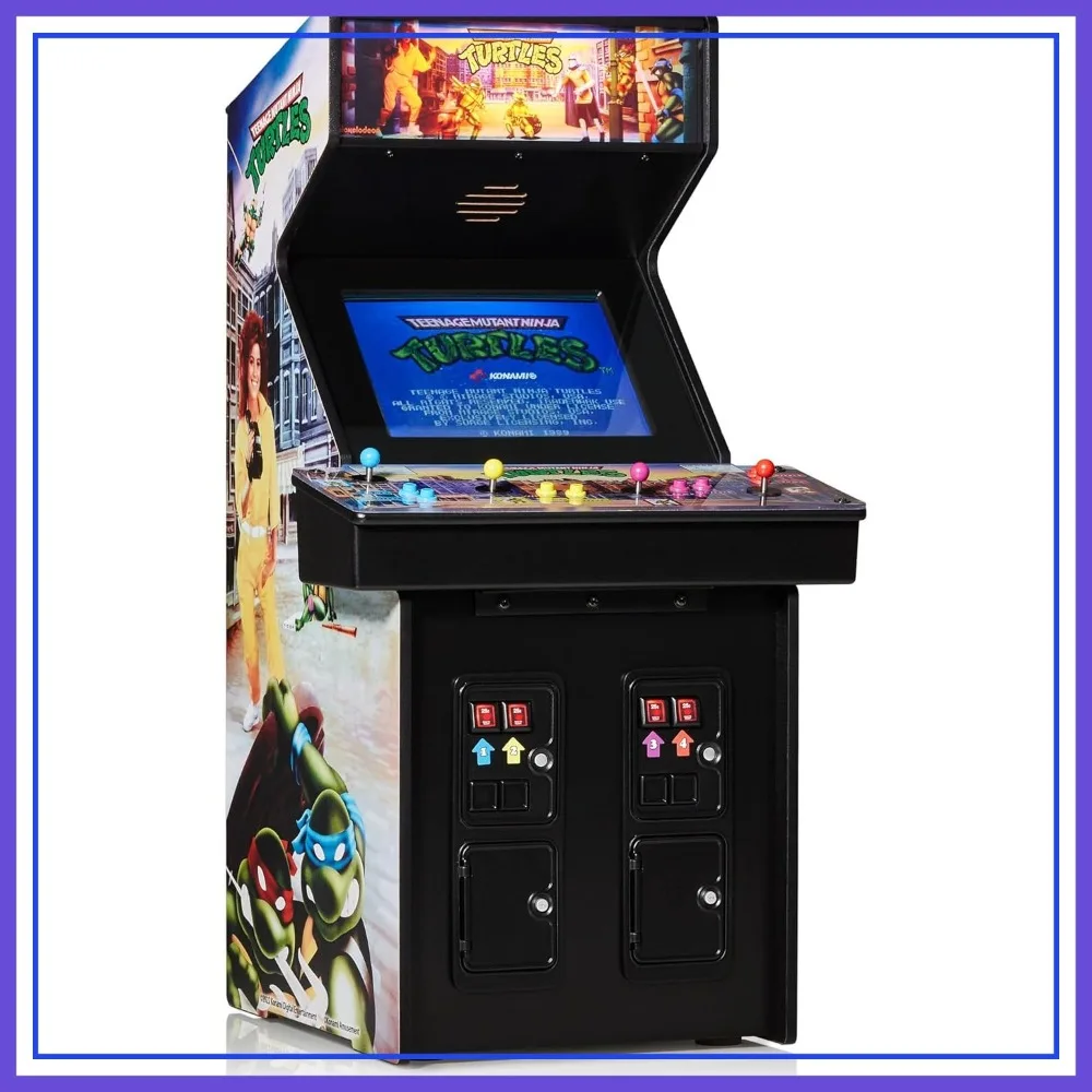 

1/4 Scale Mini Arcade - Teenage Mutant Ninja Turtles, Authentic Wooden Replica, Original ROM, Rechargeable Battery & 3W Speakers