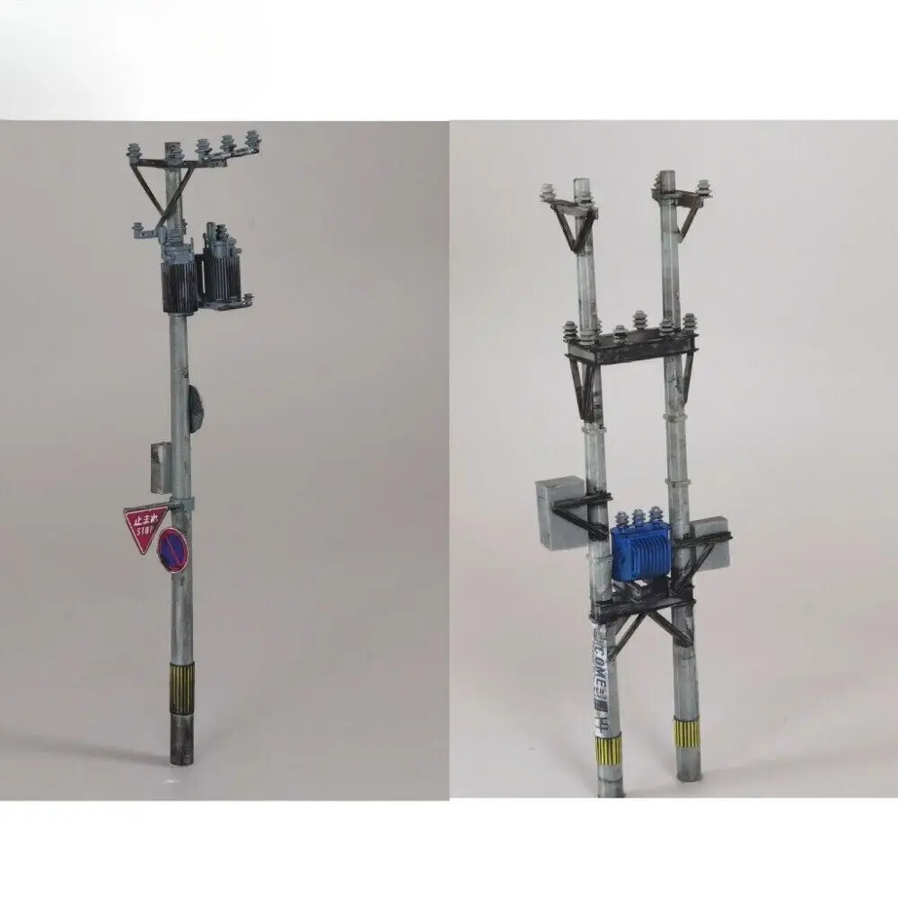 1/64 Diorama Power Transformer Pole Model City House Railway Scene Model Accessories