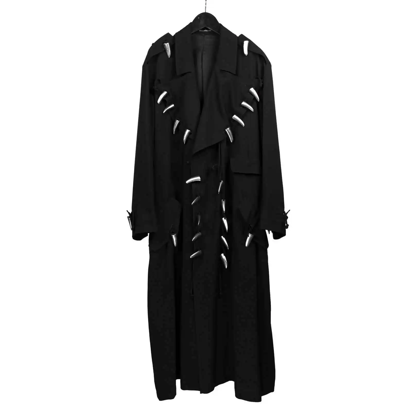 

TOP-YAMAMOTO мужской плащ средней длины оригинального дизайна, свободное и повседневное пальто выше колена на весну и осень.