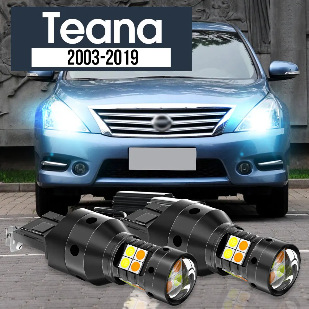 

2x LED Dual Mode Turn Signal+Daytime Running Light Blub DRL Canbus Accessories For Nissan Teana J31 J32 J33 2003-2019 2008 2012