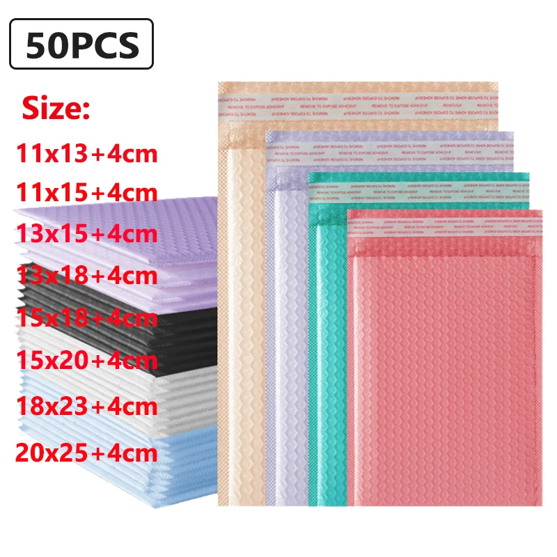 50 Stuks Paarse Bubble Mailers Bubble Opgevuld Mailing Enveloppen Mailer Poly Voor Verpakking Zelfzegel Verzendzak Bubble Opvulling Zakken