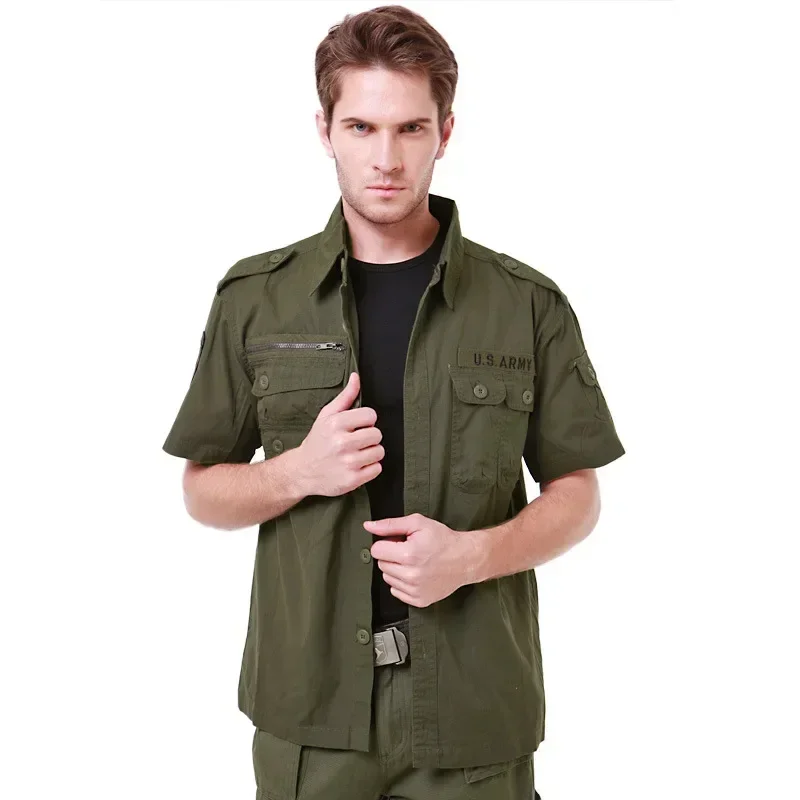 Men Wilderness Survival Short Sleeve Shirt Hjumping Outdoor Clothing Abrasion-proof League Special Operation Uniform