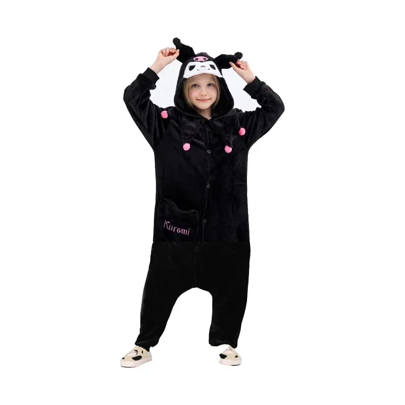 Costume de cosplay Kuromi pour enfants, grenouillère pour enfants, pyjama Kigurmi pour filles, vêtements complets