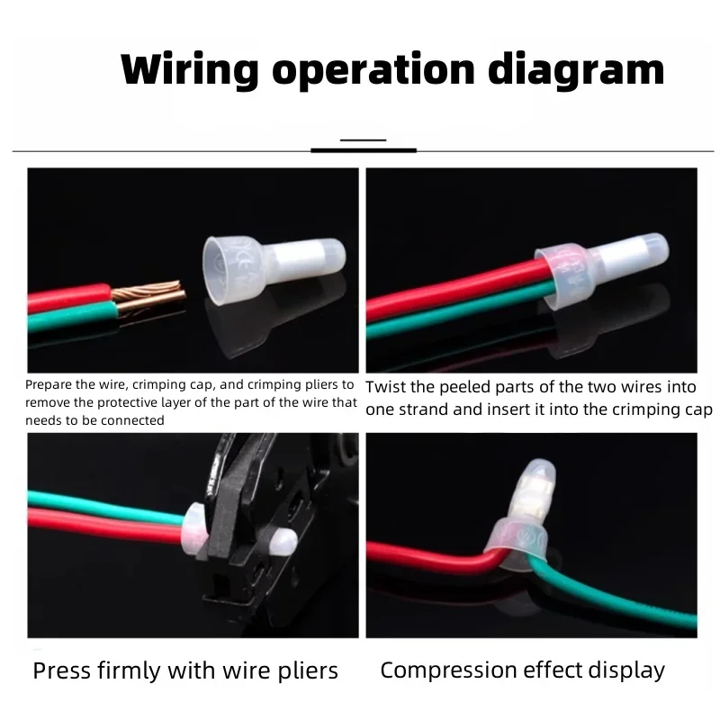 30/50/100pcs Wire Terminal CE-1 CE-2 CE-5 CE-8 Nylon 66 Closed End Caps Connector Electrical Wire Crimp Caps Cable Connector