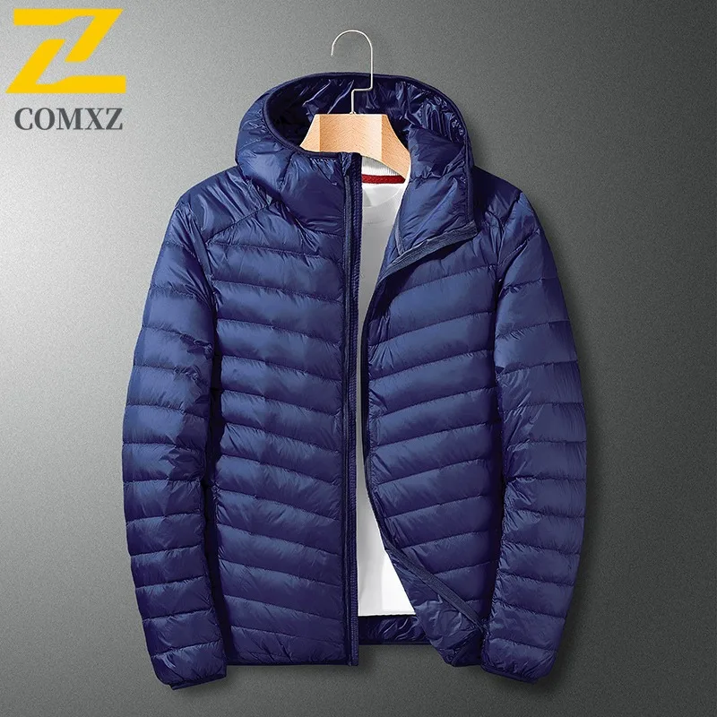 COMXZ 2025 Piumino da uomo Premium Pendolarismo Ufficio Parka caldo addensato Tinta unita Comodo cappotto invernale ultraleggero