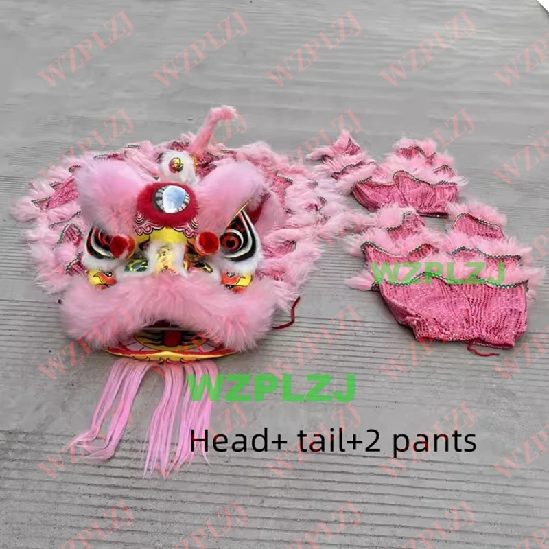 2 crianças traje de dança do leão 2 calças 10-15 idade crianças estudante desempenho jogo festa roupa esporte evento folclórico palco mascote china