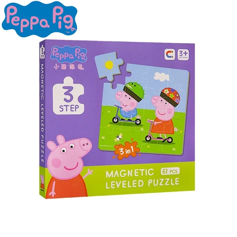 Kawaii Peppa Pig Puzzle Children Cute Cartoon Anime Puzzle Books Baby Exercise Children's Hands-on Ability Kids Christmas Gifts