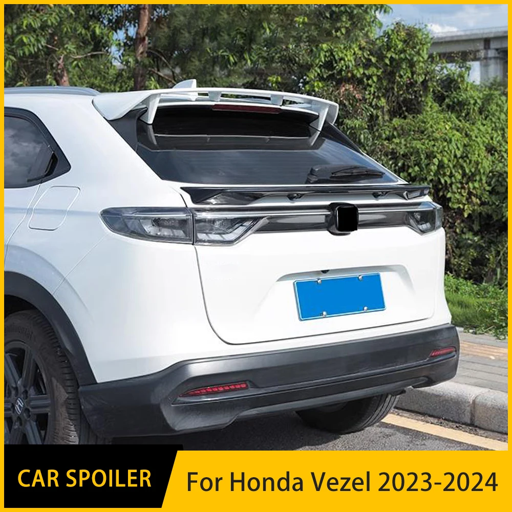 For Honda Vezel Car Body Styling Rear Tail Spoiler High Quality Black ABS Plastic Wing Rear Trunk Diffuser Accessories 2023-2024