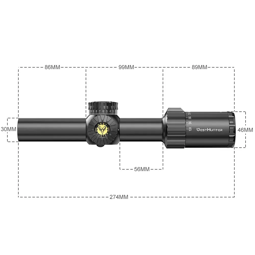 Imagem -05 - Westhunter-hunting Riflescope hd Gen2 Escopo Compacto 110x24 ir Vistas Ópticas Lpvo Iluminação r g Retículo 4moa