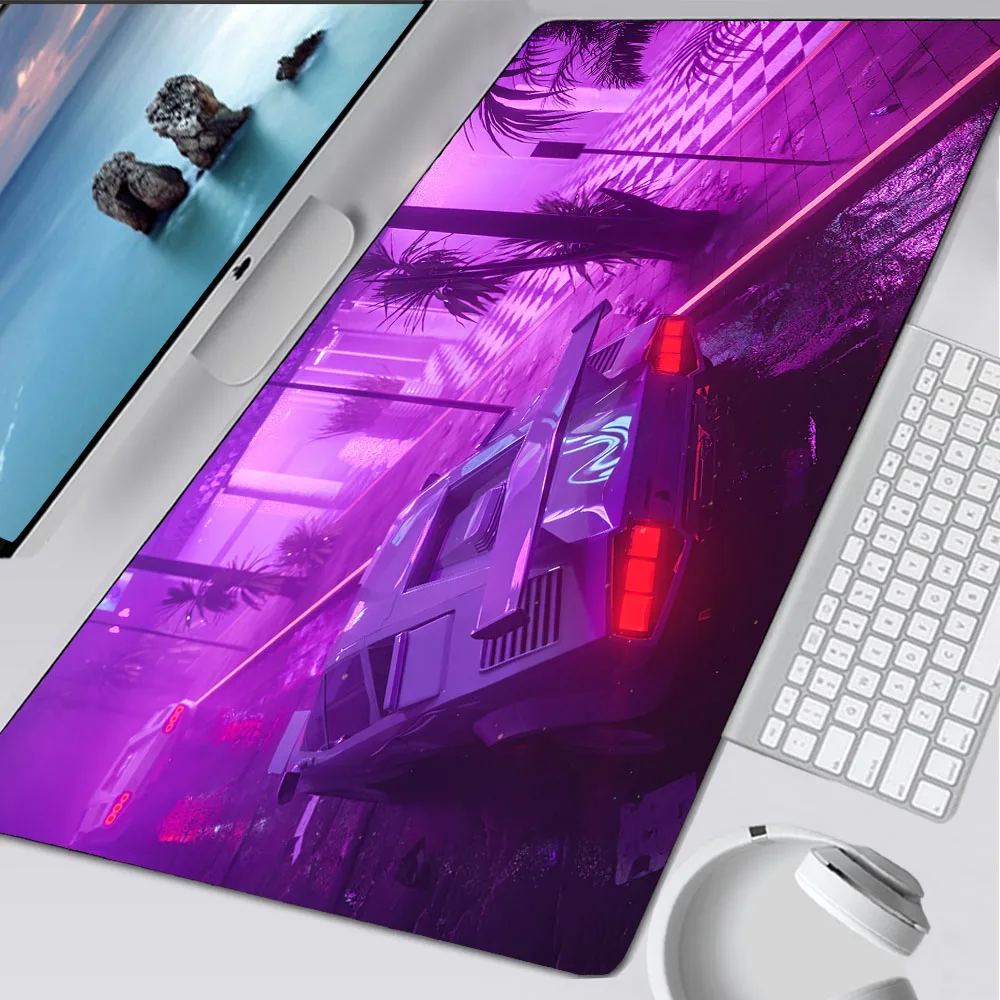 Deskmat Retrowave Synthwave Rubber Mouse Durable Desktop Mousepad Free Shipping Large Mouse Pad Gamer Keyboards Mat Good Quality