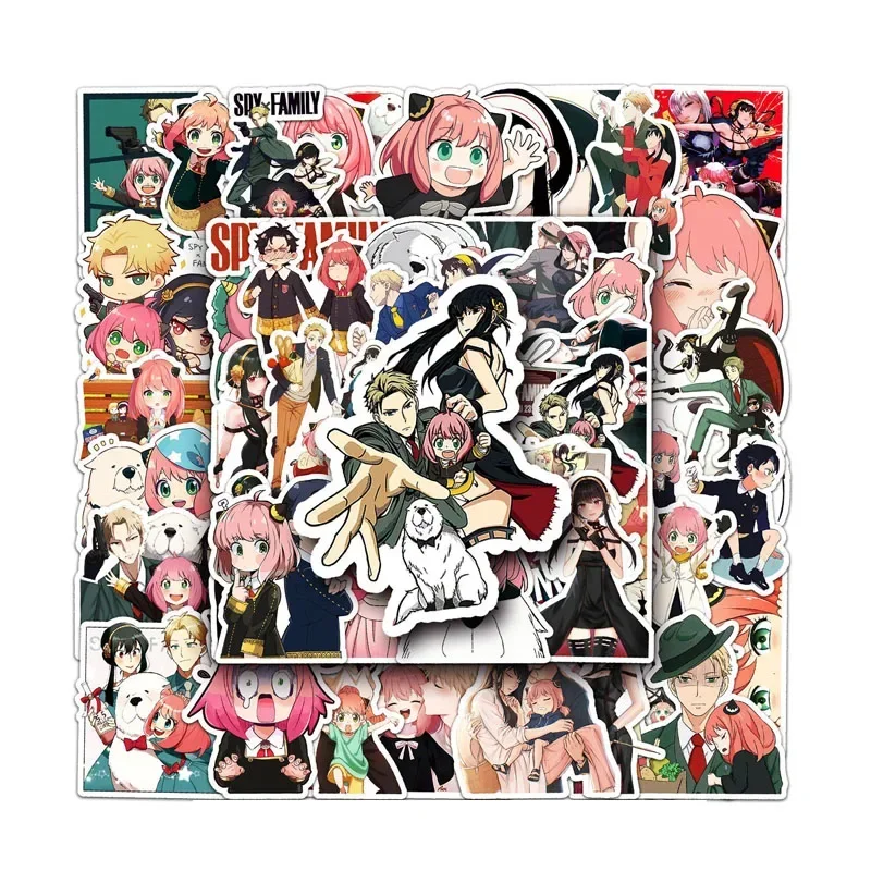SPY FAMILY 5 PCS Randomly Japanese Anime DIY Laptop Stickers Scooter Stickers Computer Tablet Cartoon Ipad Luggage Decorations