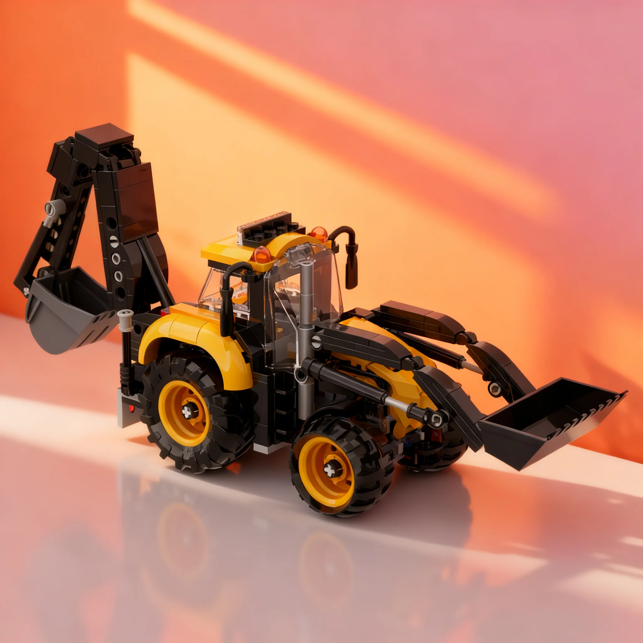 286pcs MOC City Construction City Backhoe Based On Model Toy Building Blocks Architecture Christmas Gift Creative Birthday Brick