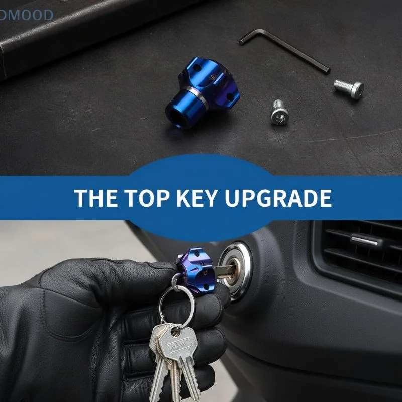 【CR】Motorcycle Custom Key Head Universal CNC Burnt Titanium Modified Key Cover Perfect for Motorbike Upgrade Projects