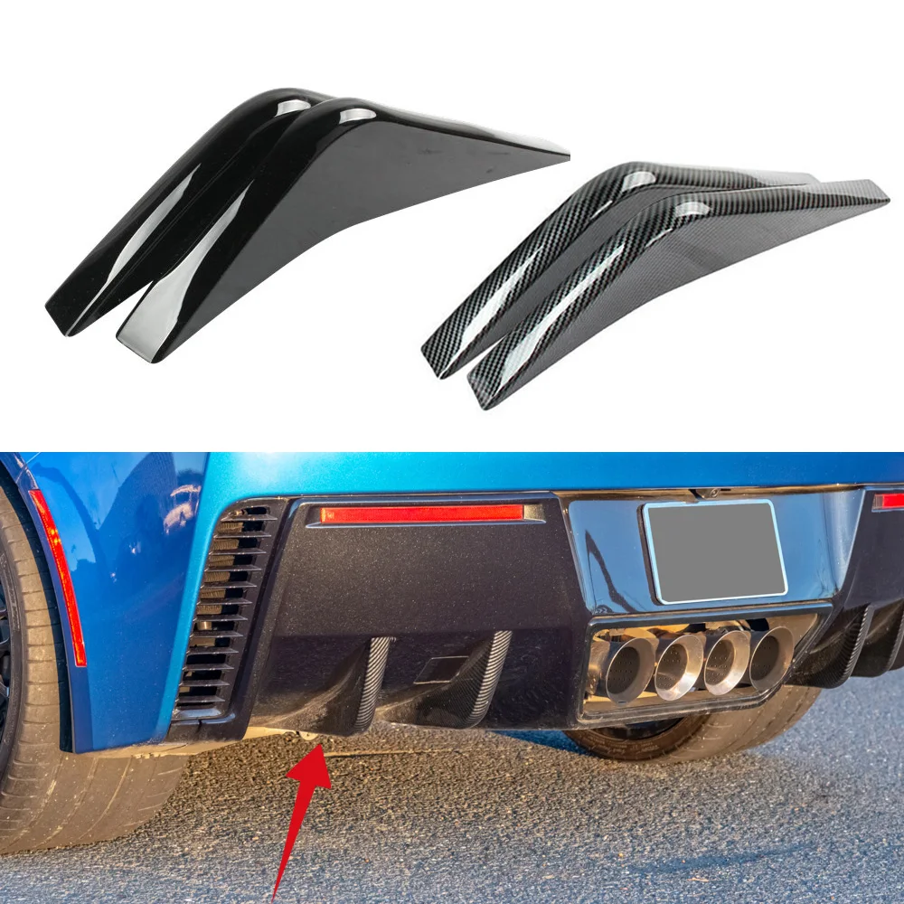 

For 2014-2019 Chevrolet Corvette C7 Universal 4pcs Car Rear Bumper Lip Diffuser Shunt Fin Body Spoiler Canard Car Exterior Parts
