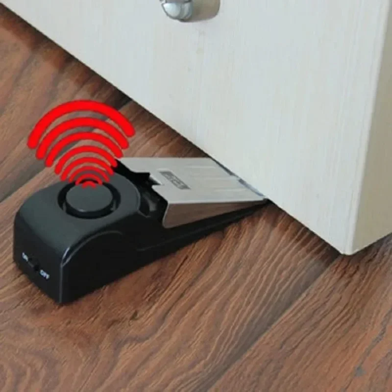 Door Stop Alarm 125 DB Anti-theft Burglar Stop System Wedge Shaped Door Stop Stopper Alarm Block Blocking System for Hotel Home