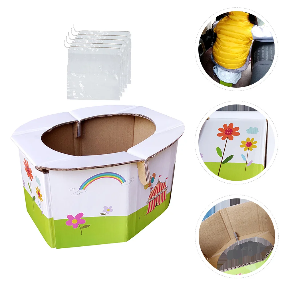 

1Pcs Foldable Portable Toilet for Baby Travel Lightweight Paper Potty Seat for Car Outdoor Use Infant Folding Closestool