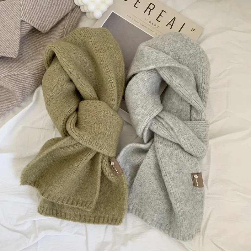 2023 Korea Cashmere Scarf Women\'s Autumn Winter Fashion Popular Knitted Thicke Warm Soft Scarf Office Lady Elegant Female Shawl