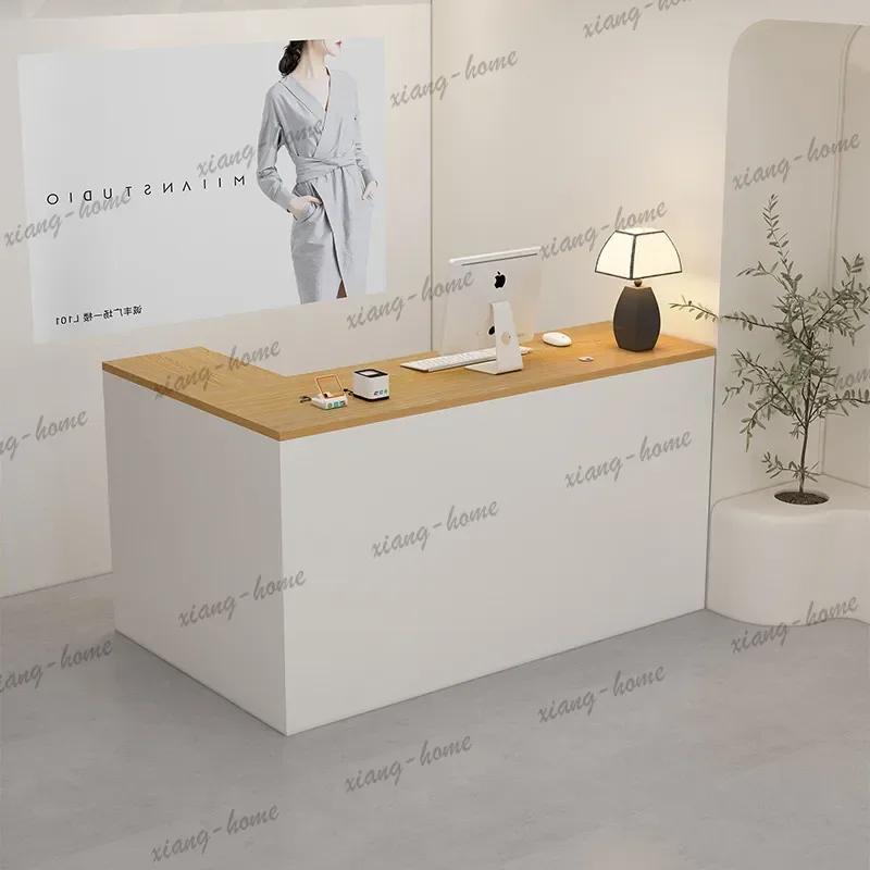LSClothing Cashier Reception Desks L Shaped Company Advanced Front Desk Reception Desks Modern Hairdressing Furniture La Mesa JT