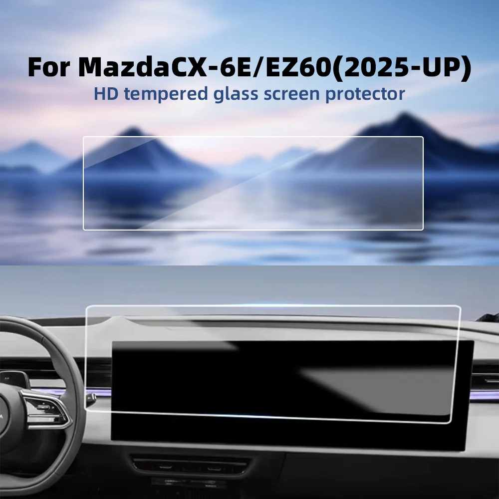 Car Tempered Glass Protective Film For Mazda CX-6e 2025 2026 Integrated Screen Protector Display Interior Accessories