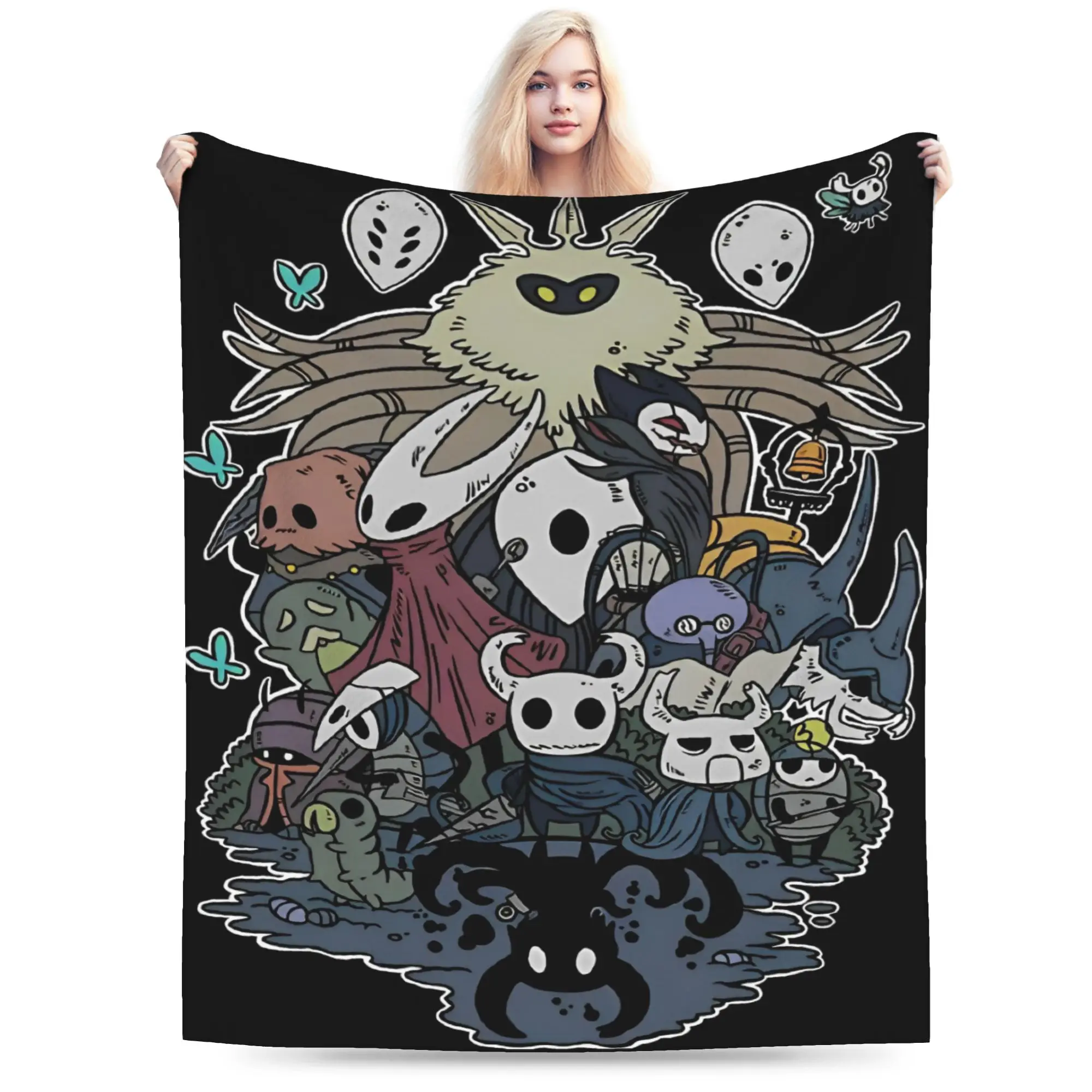 Hollow Knight Blanket Multi-size Super Soft Cozy Videogame Throw Blankets for Sofa Couch and Bed