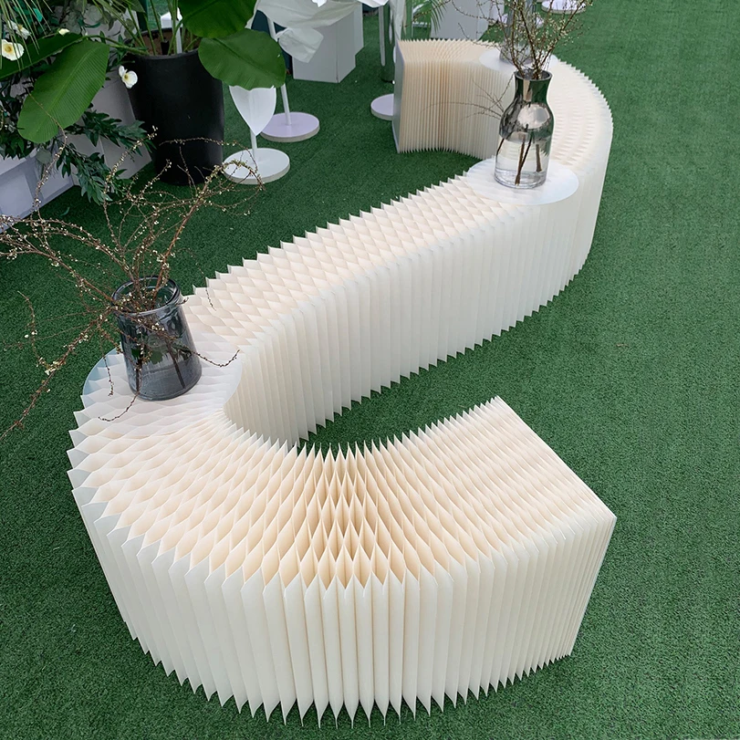 Wedding Decoration Paper Folding Dessert Table Stage Scene Layout Free Bending Deformation Cake Stand Shopwindow Display Props