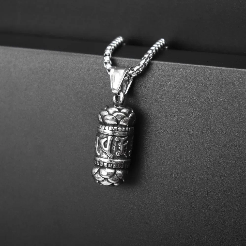

Vintage Buddhist Six Character Truth Pendant Charm Men's Necklace Christmas Gift Valentine's Day Gift Protector Jewelry Accessor