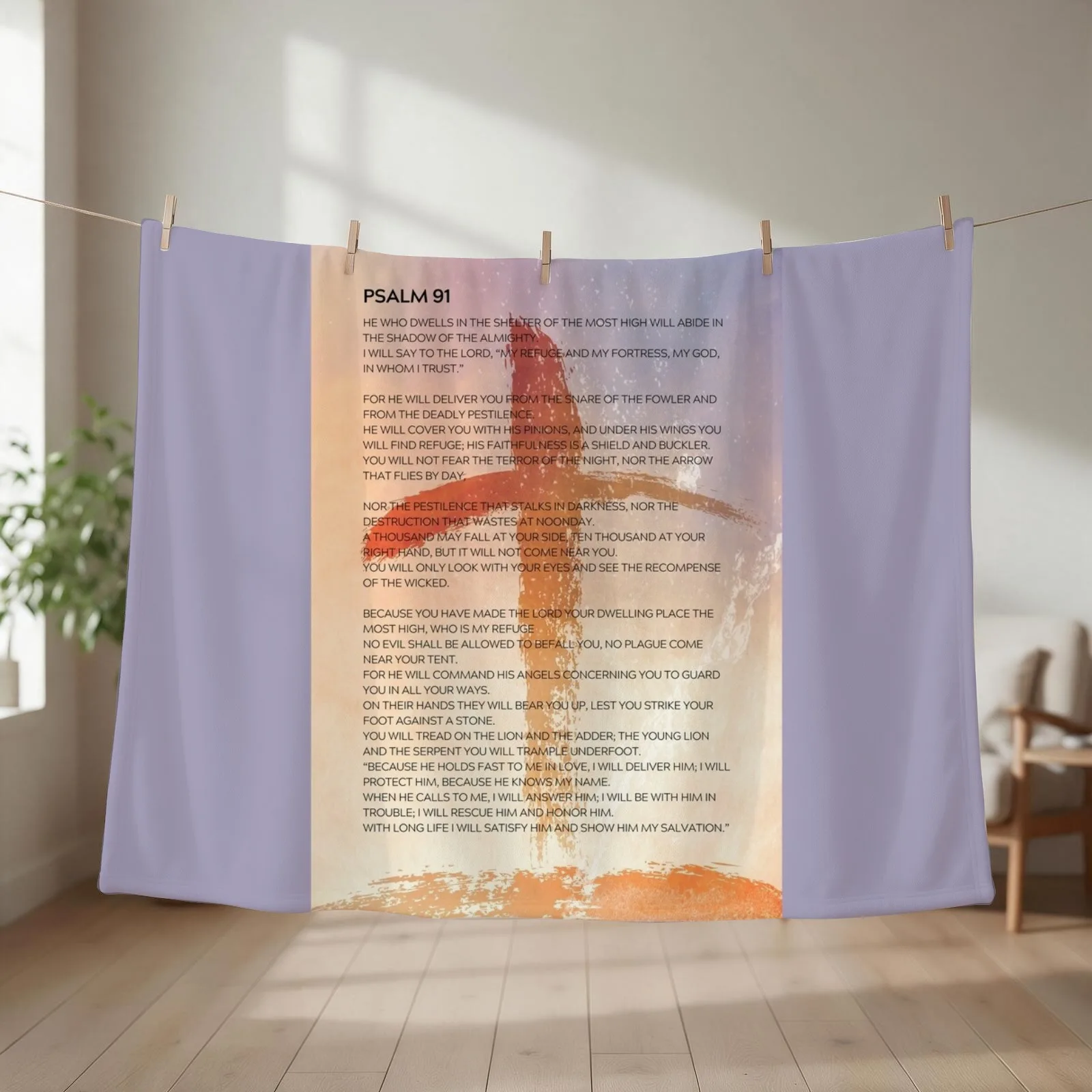 Psalm 91 Abstract Painting 2 Throw Blanket couch cozy soft plush fuzzy picnic outdoor blanket