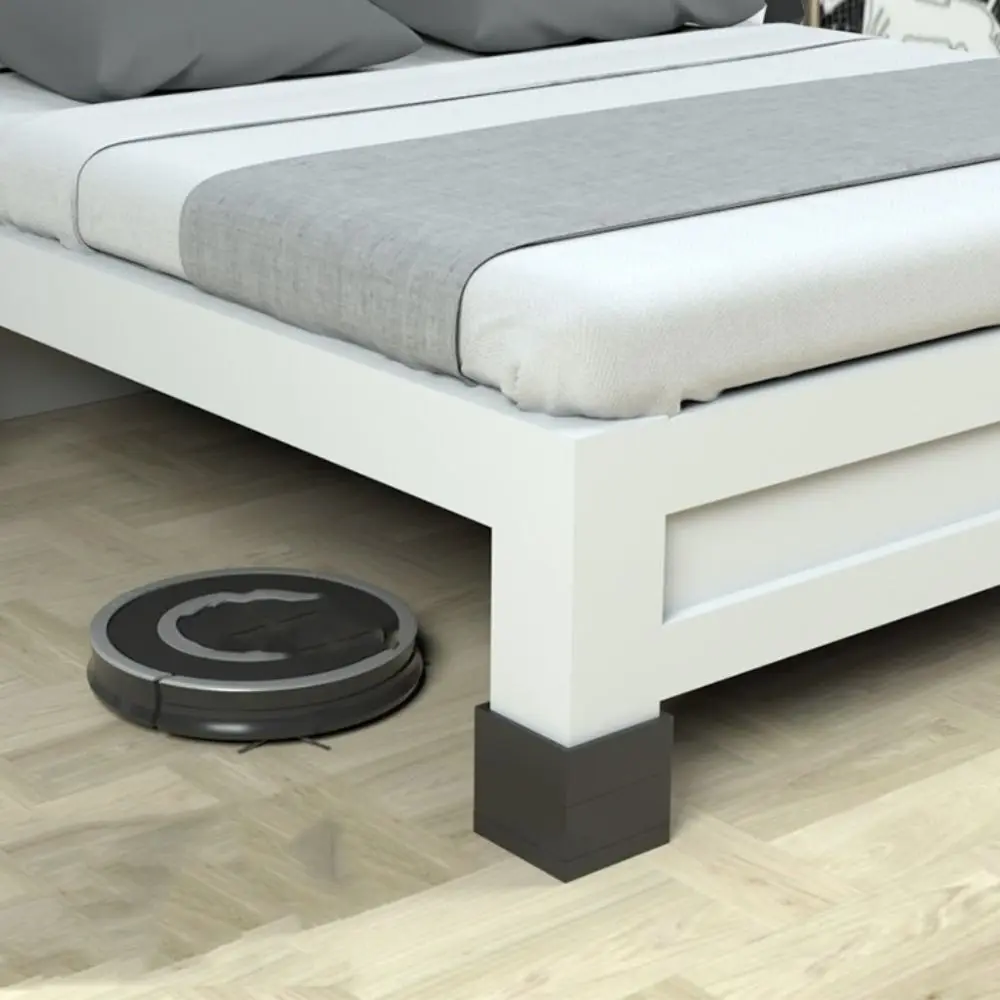 แผ่นรองขาเฟอร์นิเจอร์สีดำ 4 ชิ้น ป้องกันความชื้น รูปตัว L กันลื่น ดูดซับแรงกระแทก ทนต่อการสึกหรอ เพิ่มความสูง