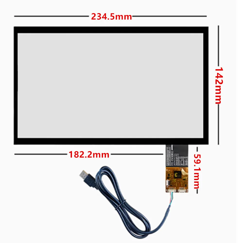 10.1-inch 6pin capacitive touch screen USB plug play for Industrial Control medical equipment LCD display accessories Replace