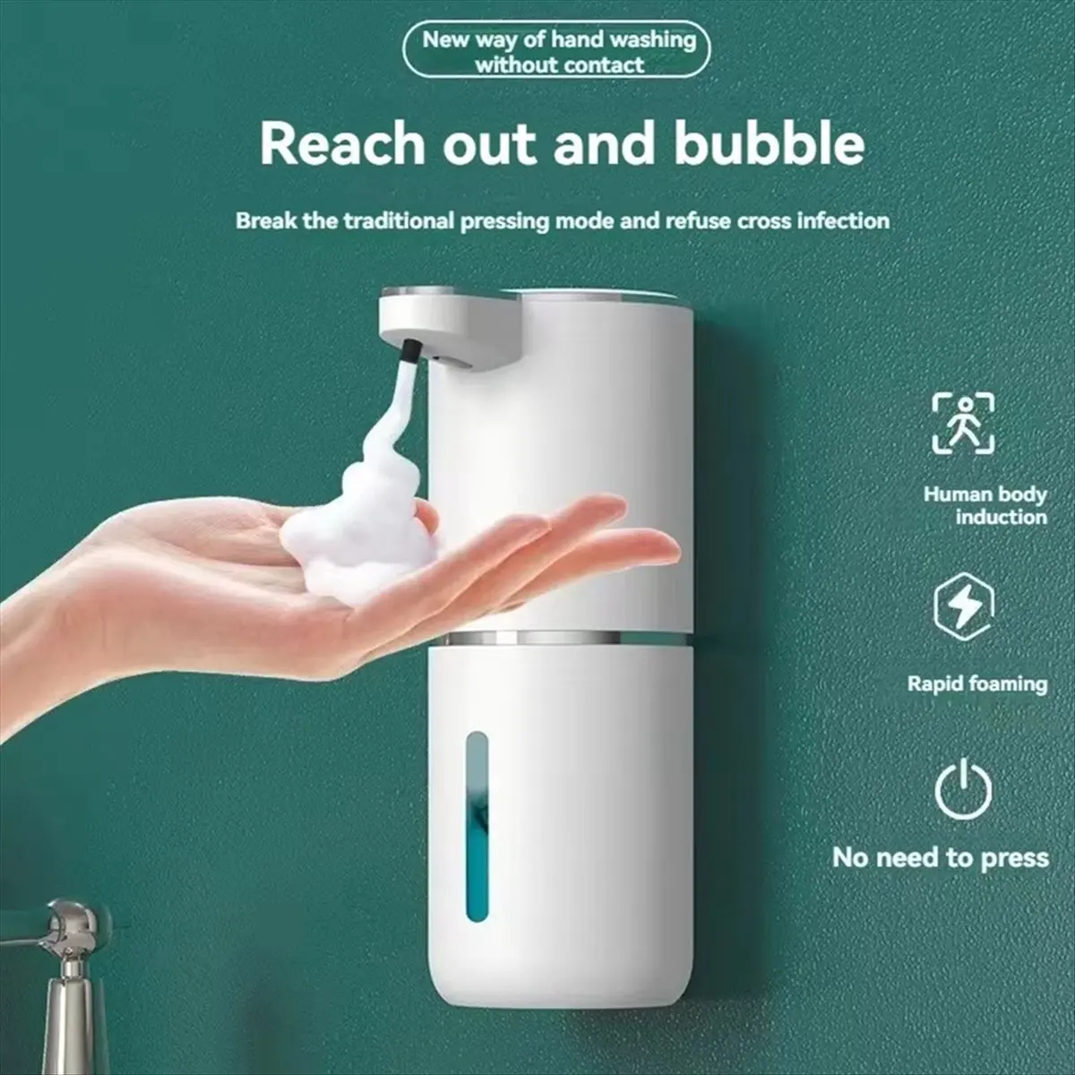 A1195F-Automatic Induction Soap Dispenser M1 Wallmounted Induction Hand Washing Machine Electric Soap Dispenser