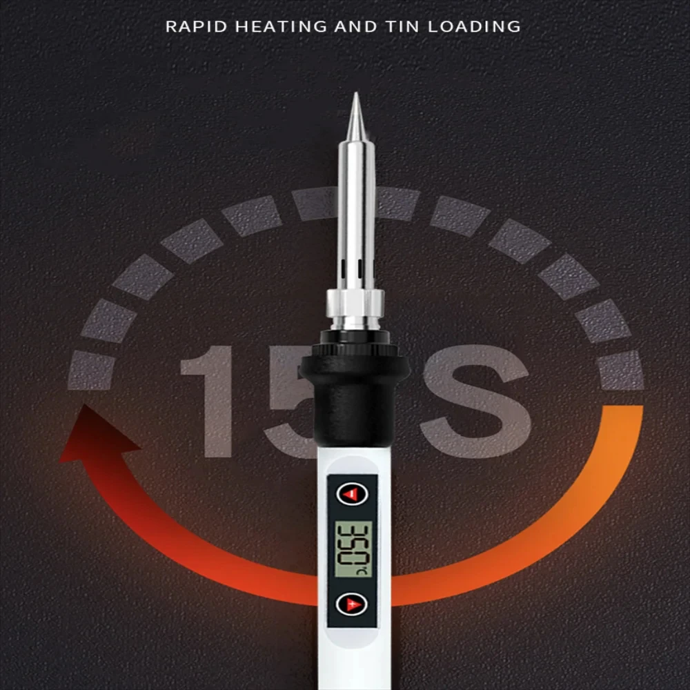 LCD Digital Adjustable Temperature 80W Soldering Iron Electric Welding Tools Solder Wire Tweezers Hand image 5