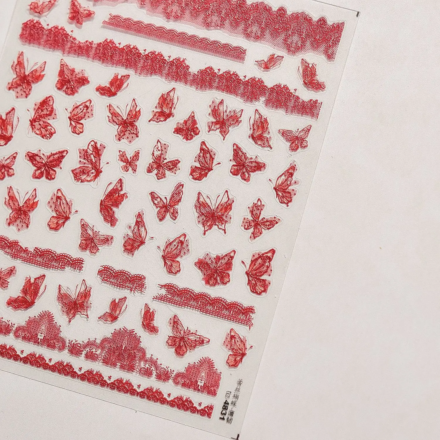 Purple Butterfly Stamp 5D Nail Art Sticker Shiny Bowknot Glitter Flower Floral Insects Self Adhesive Decoration Manicure Decal