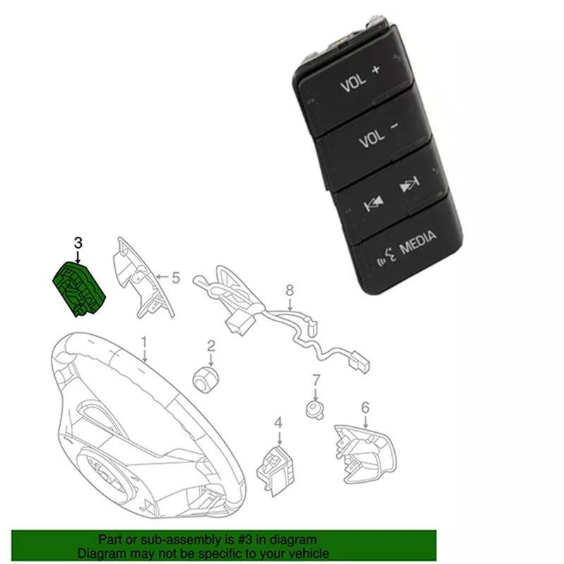 

8A8Z-9C888-BA Steering Wheel Volume Control Switch For Ford Flex 2009-2012-AT80