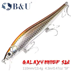 B&U Sea Fishing Lures Jerkbaits Minnow Saltwater Freshwater 110mm/13.4g Floating Artificial Bait Good Action Wobblers Hard Lure