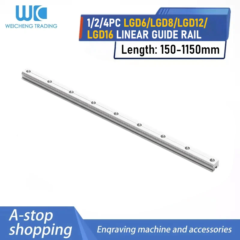 1/2/4PCS LGD6/LGD8/LGD12/LGD16 Double Shaft Roller Linear Guide Rail Length 150-1150mm For Mini CNC Engraving Automation Slide