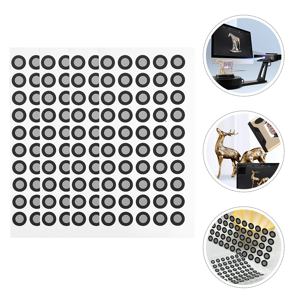 

4 Sheets Reflective Marking Dots Reference Points 3d Scanning Marker Film